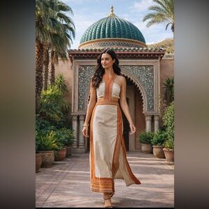 Anthropologie NWT Celandine Linen-Blend
Embroidered Halter Dress size XS.